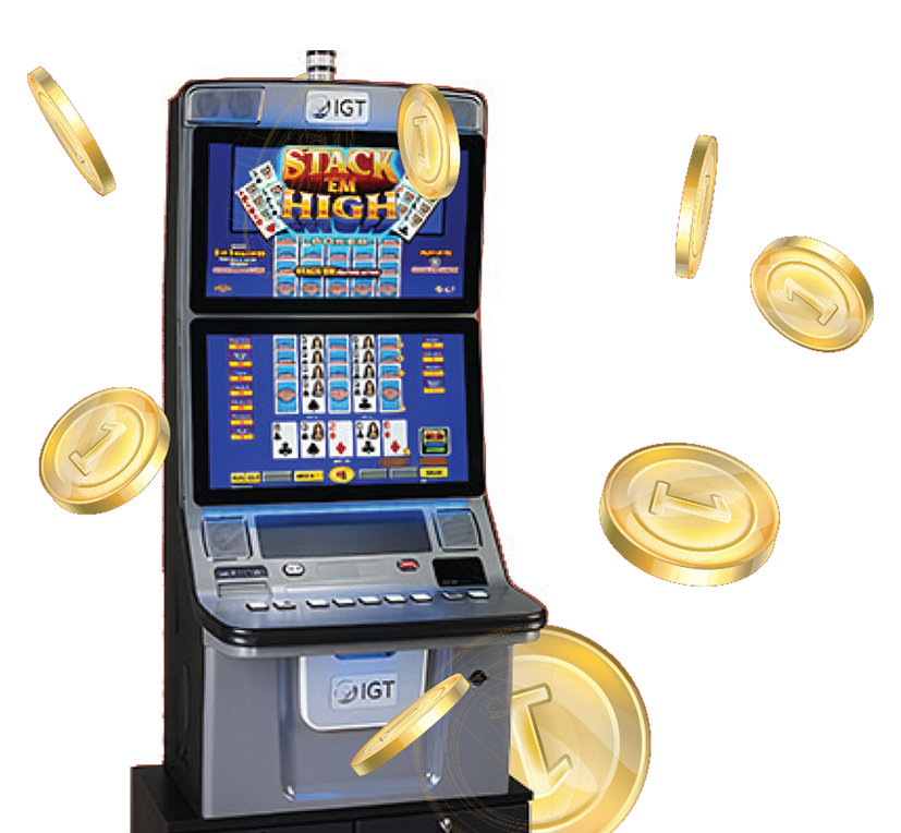 Blue Video Lottery Machine With Coins